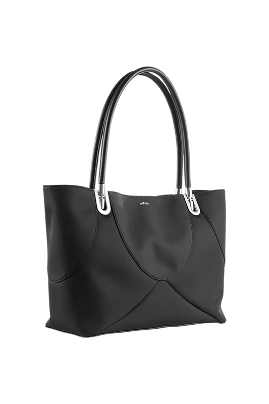 Bolsa de mão em couro legítimo na cor preta com fechamento seguro e alça ajustável confortável, design sofisticado e funcional ideal para o dia a dia.