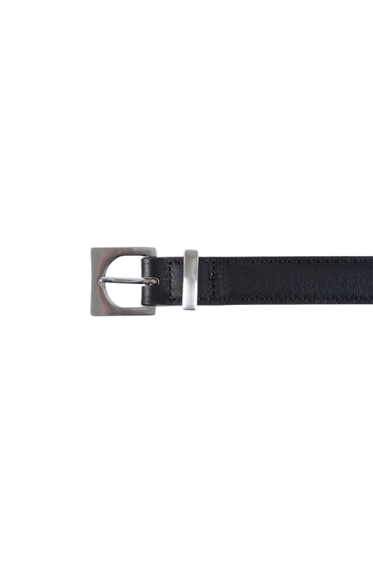 Cube silver-buckle belt preto 35mm