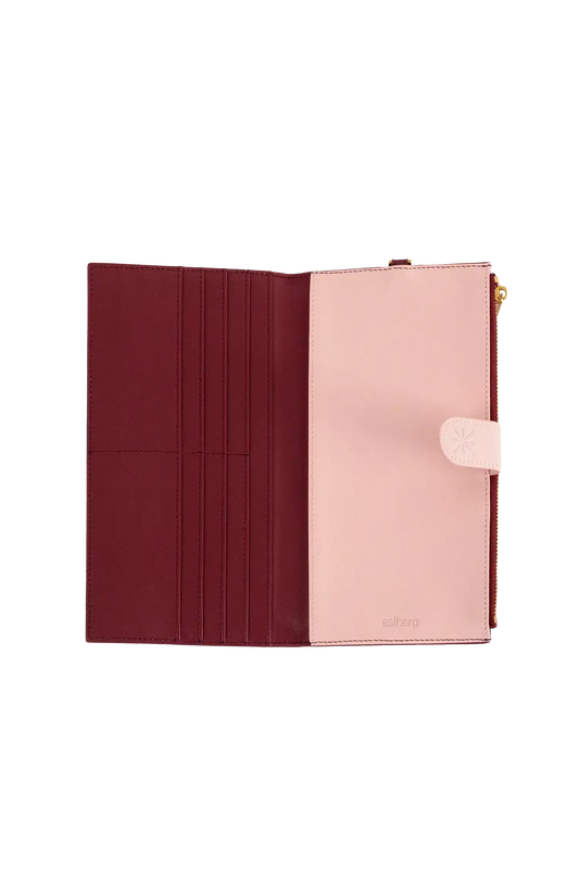 Passport holder burgundy e rosa