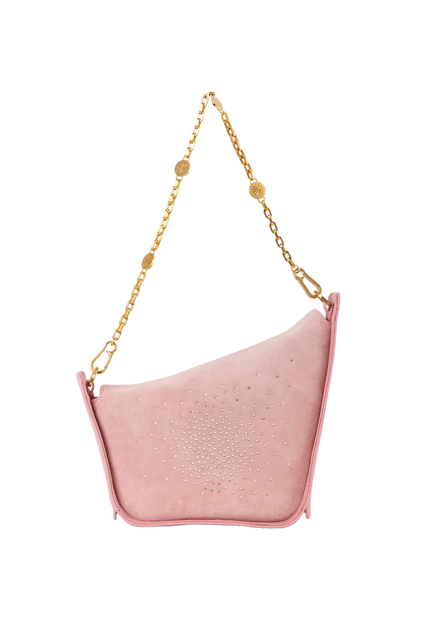 Bolsa em camurça na cor com tom elegante com fechamento por zíper e alça de ombro confortável, design sofisticado e funcional ideal para o dia a dia.