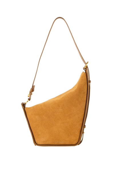 Bolsa em camurça na cor com tom elegante com fechamento por zíper e alça de ombro confortável, design sofisticado e funcional ideal para o dia a dia.
