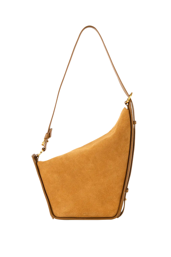 Bolsa em camurça na cor com tom elegante com fechamento por zíper e alça de ombro confortável, design sofisticado e funcional ideal para o dia a dia.