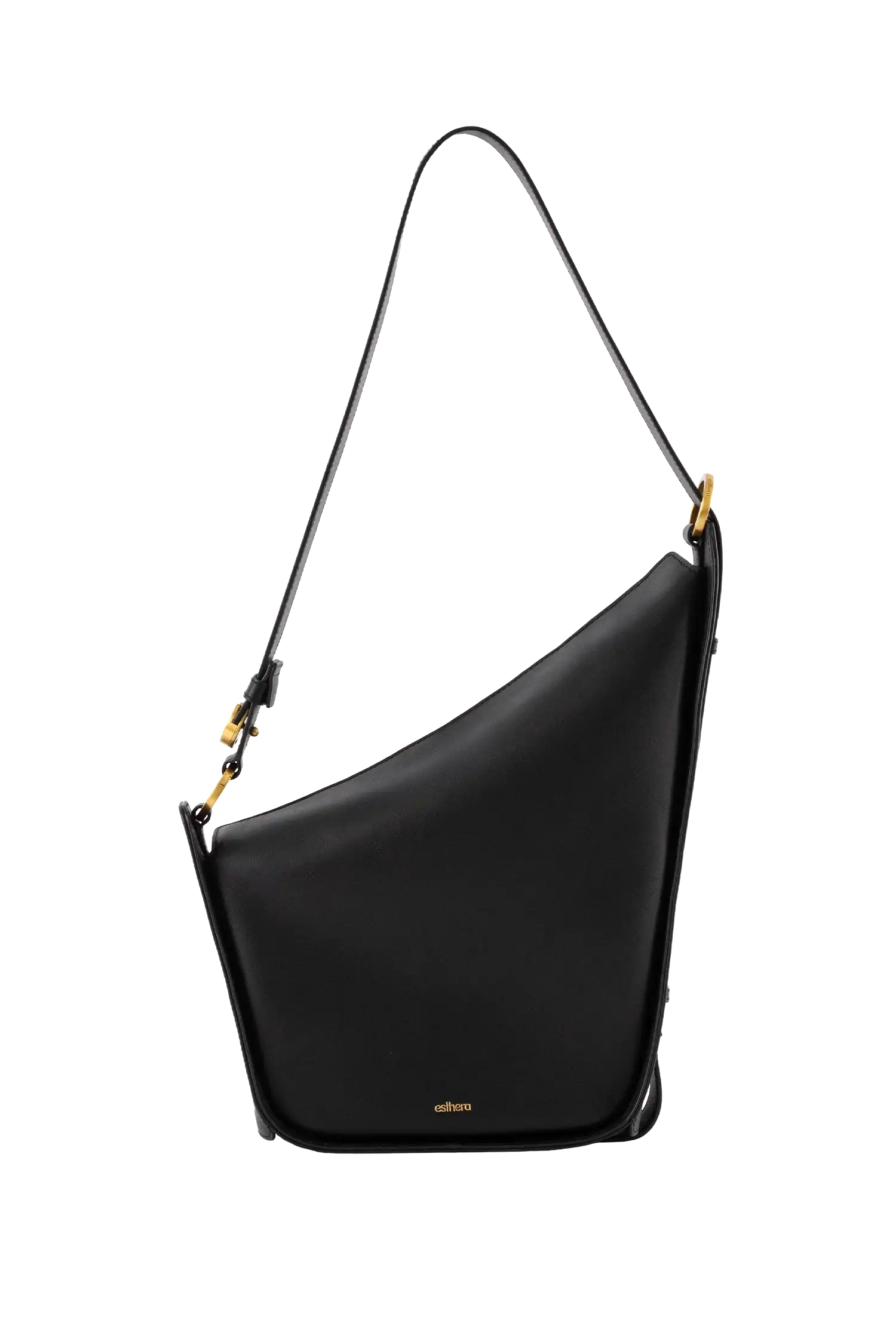 Bolsa em couro legítimo na cor preta com fechamento por zíper e alça de ombro confortável, design sofisticado e funcional ideal para o dia a dia.