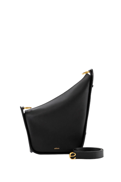 Bolsa em couro legítimo na cor preta com fechamento por zíper e alça de ombro confortável, design sofisticado e funcional ideal para o dia a dia.