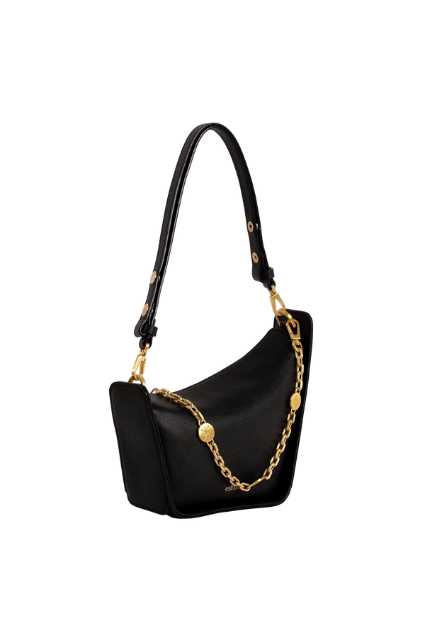 Bolsa tiracolo em couro legítimo na cor preta com fechamento seguro e alça ajustável confortável, design sofisticado e funcional ideal para o dia a dia.