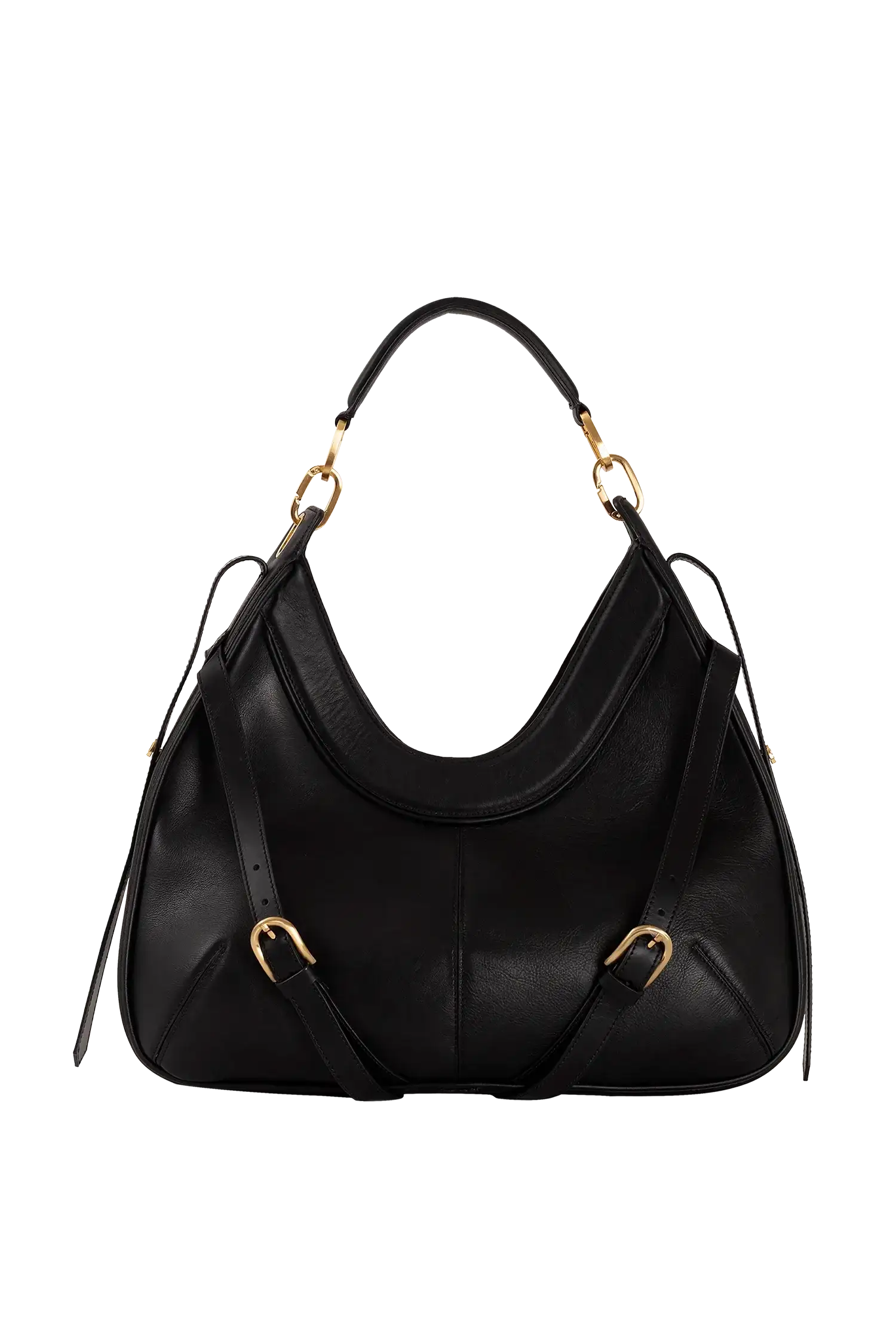 Bolsa de ombro em couro legítimo na cor preta com fechamento seguro e alça ajustável confortável, design sofisticado e funcional ideal para o dia a dia.