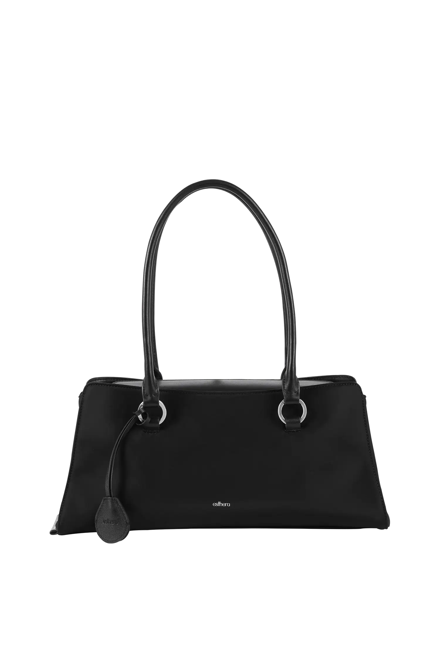 Bolsa de ombro em couro legítimo na cor preta com fechamento seguro e alça ajustável confortável, design sofisticado e funcional ideal para o dia a dia.