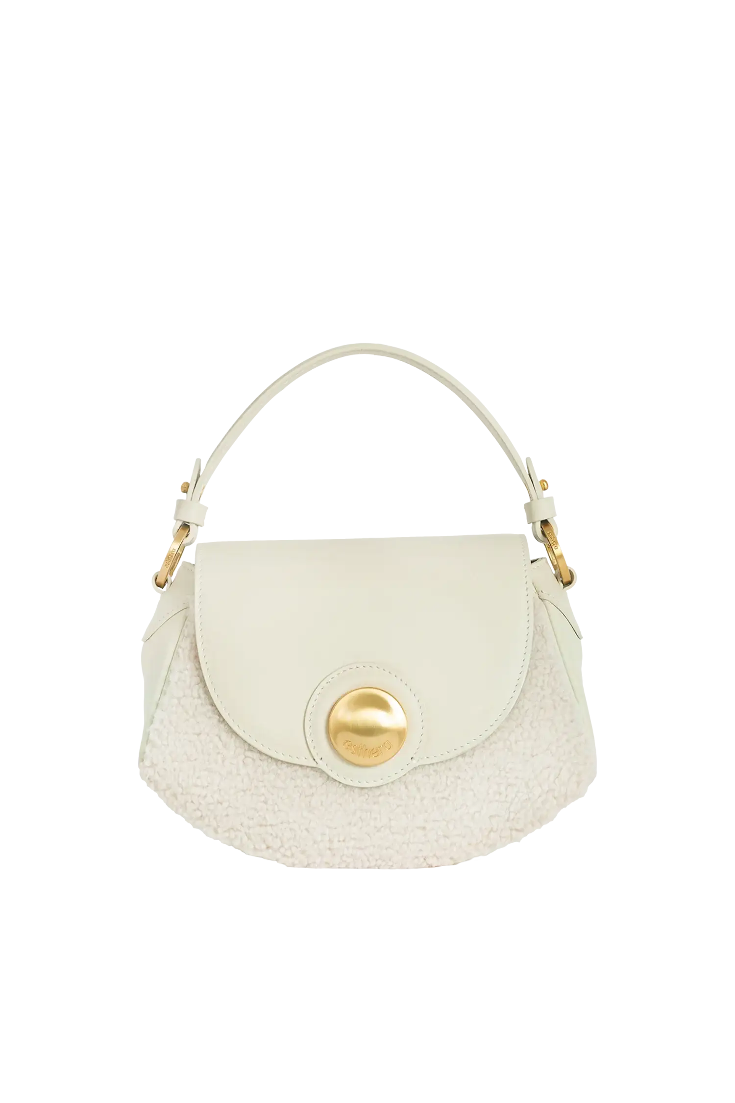 Bolsa de mão em couro legítimo na cor areia com fecho refinado e alças estruturadas, design sofisticado e funcional ideal para o dia a dia.