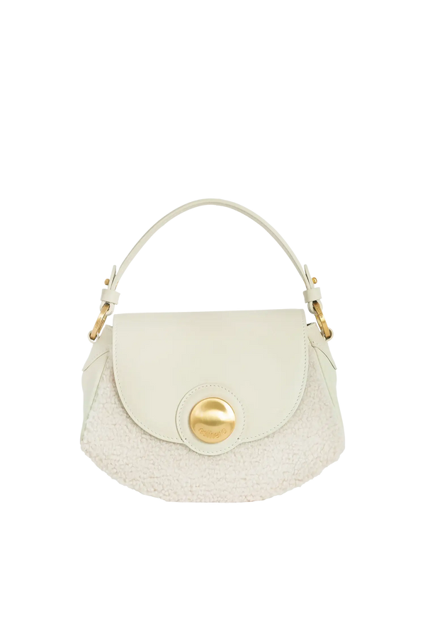 Bolsa de mão em couro legítimo na cor areia com fecho refinado e alças estruturadas, design sofisticado e funcional ideal para o dia a dia.