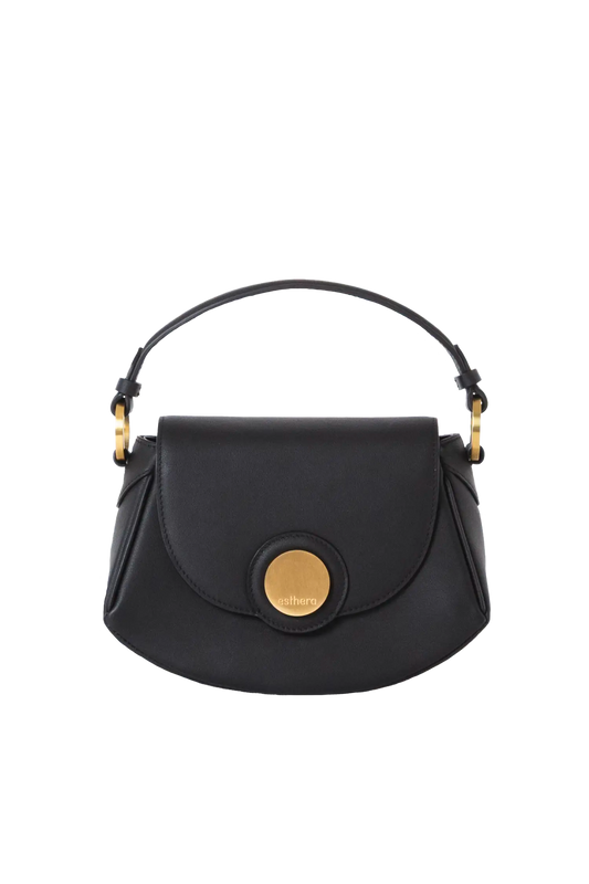 Bolsa tiracolo em couro legítimo na cor preta com fechamento seguro e alça ajustável confortável, design sofisticado e funcional ideal para o dia a dia.