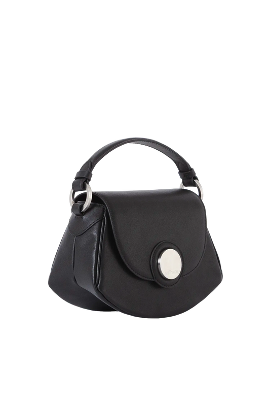Bolsa tiracolo em couro legítimo na cor preta com fechamento seguro e alça ajustável confortável, design sofisticado e funcional ideal para o dia a dia.