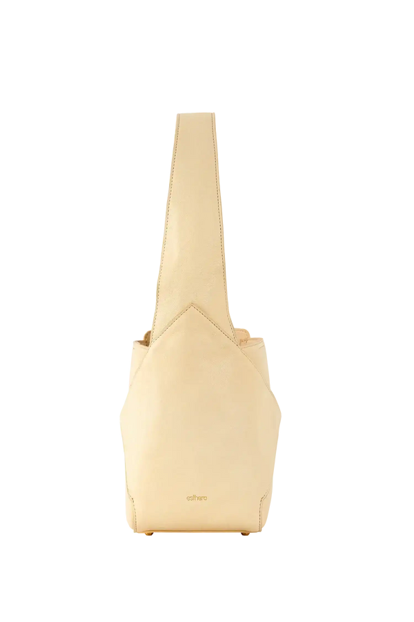Bolsa bege com design moderno e alça longa, ideal para uso diário e sofisticado