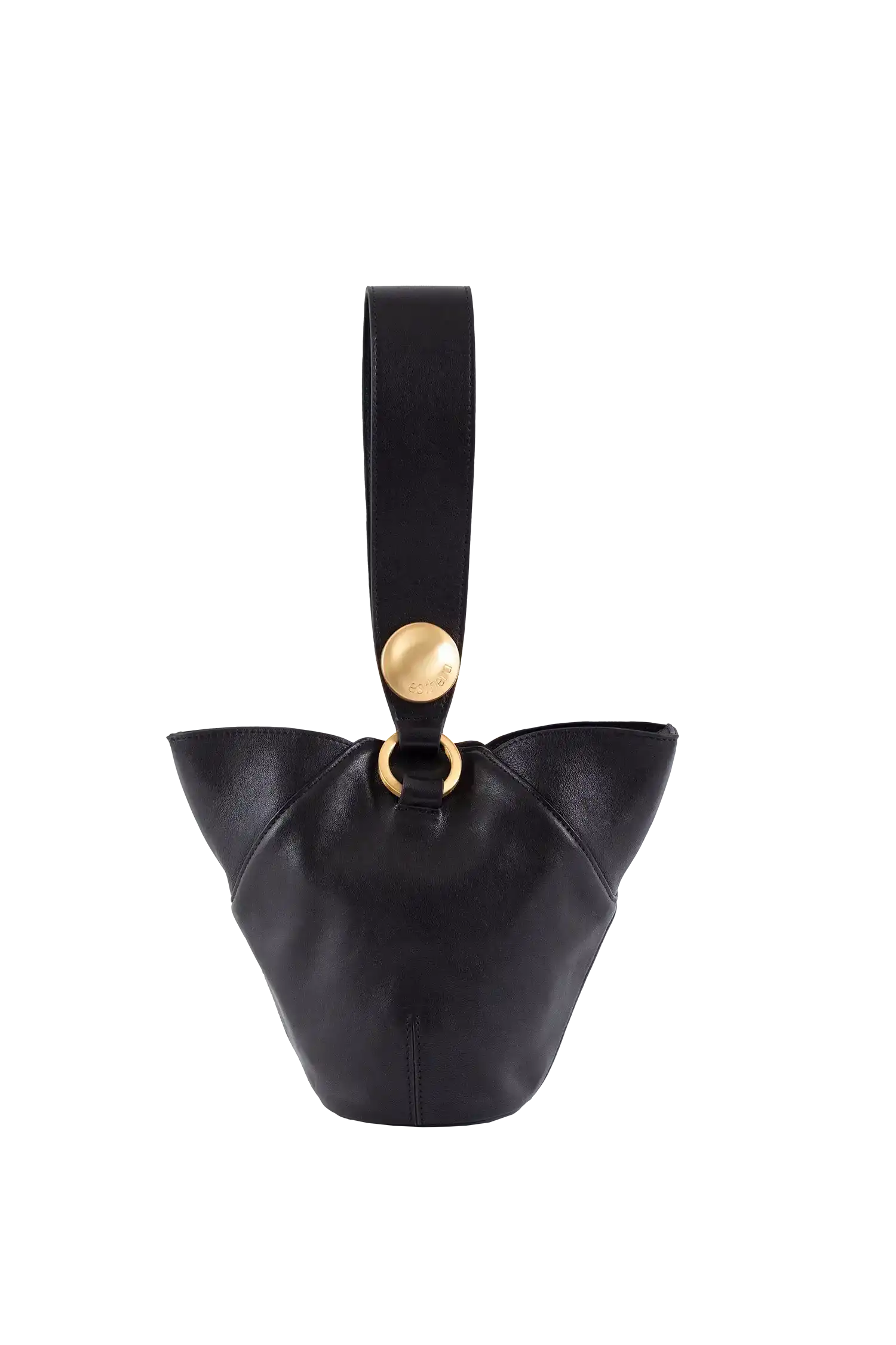 Bolsa preta com alça e detalhes dourados, design brasileiro sofisticado e funcional