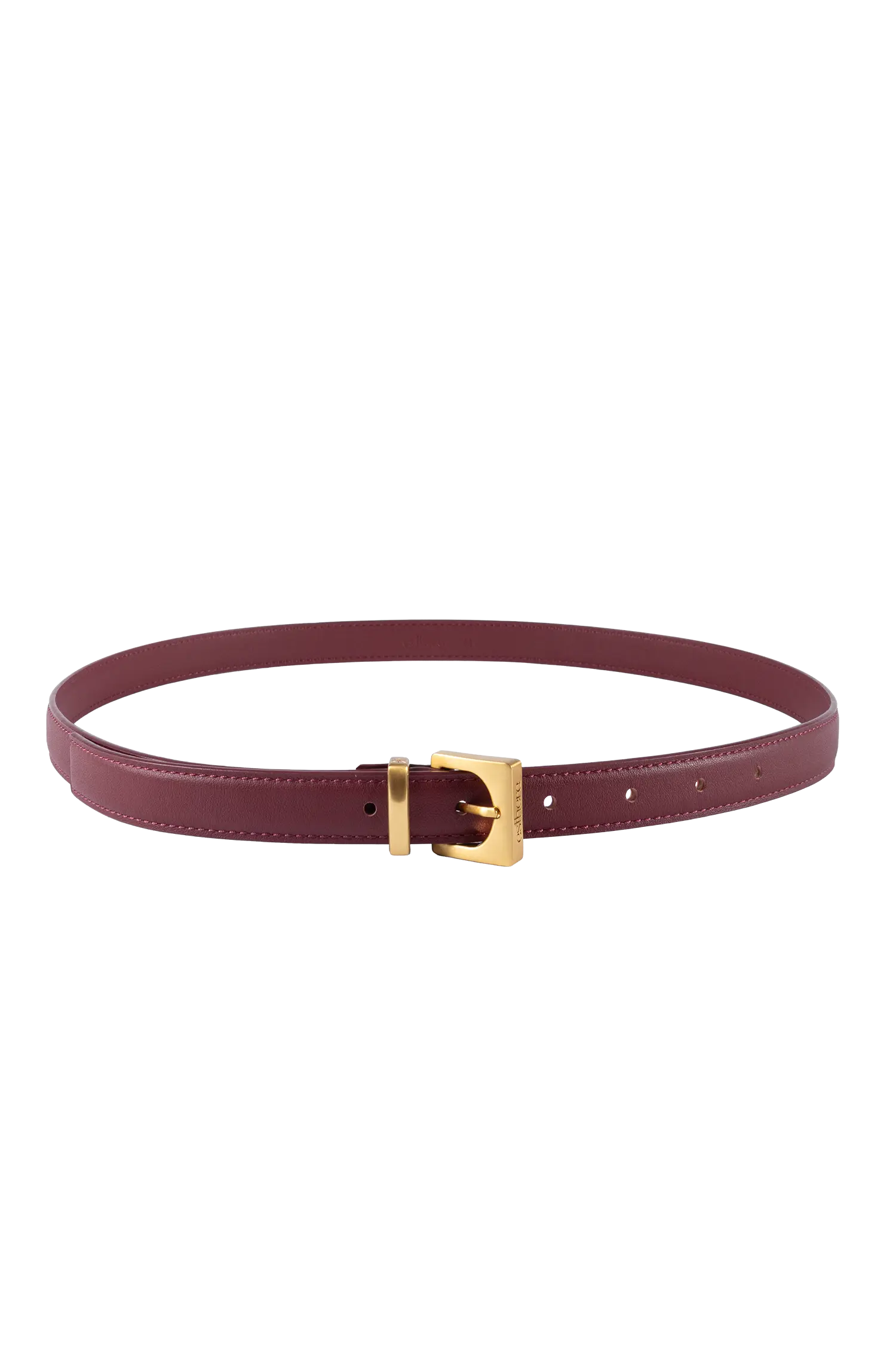 Cube gold-buckle belt burgundy 20mm