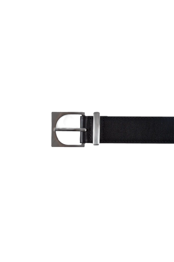 Cube silver-buckle belt preto 20mm