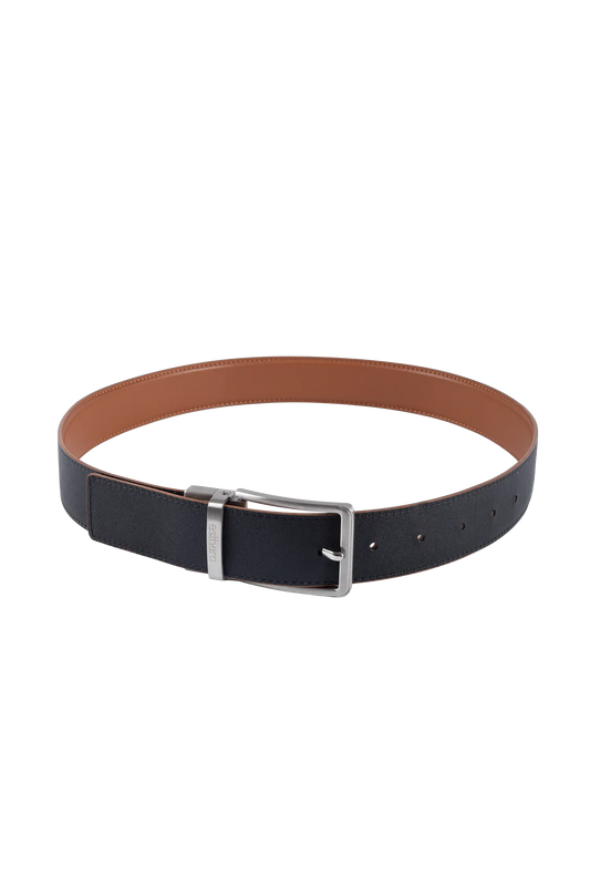 Essential belt preto e caramelo