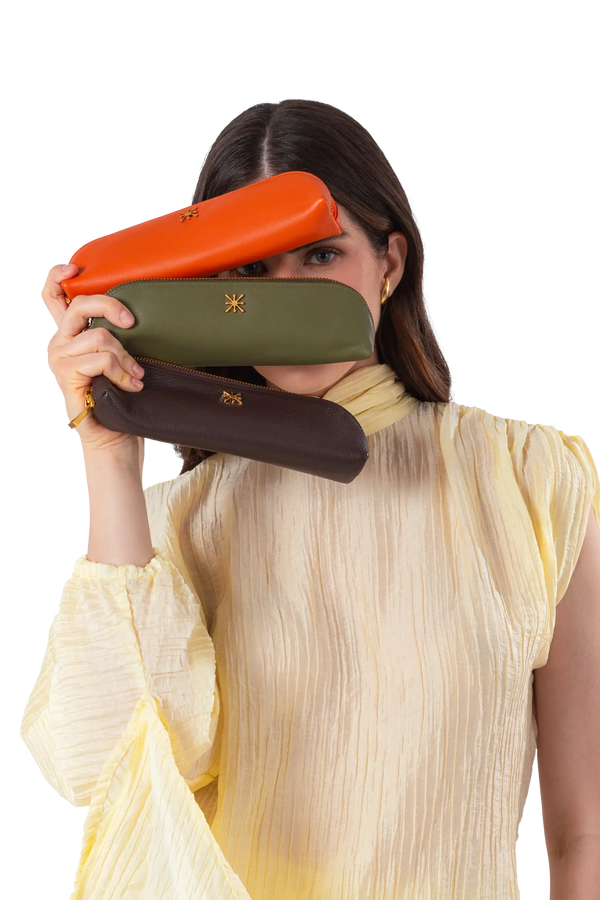Pen case marrom