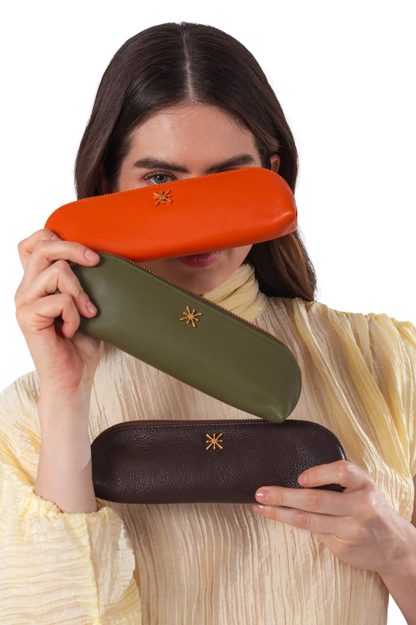 Pen case marrom
