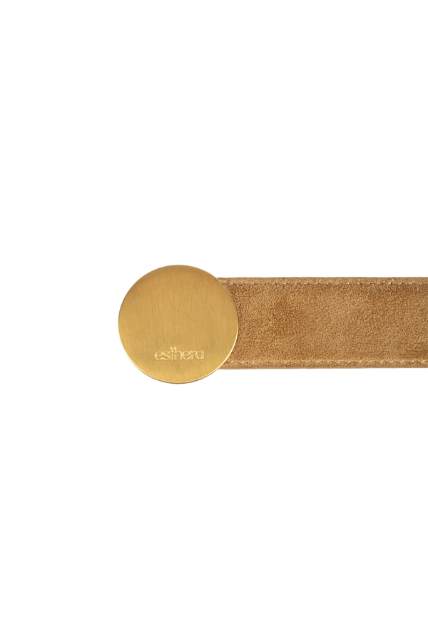 Signature camurça marrom e dourado