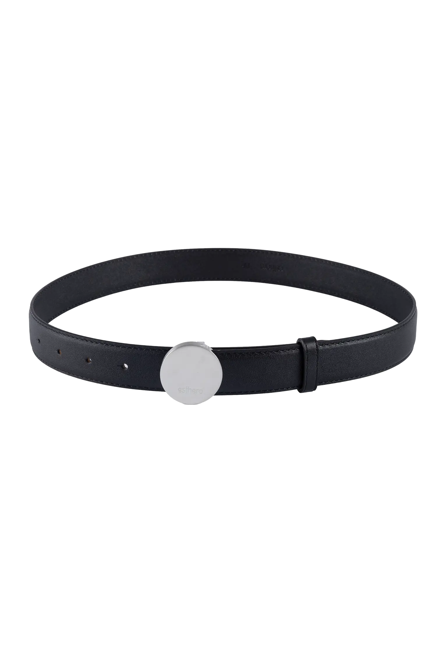Signature belt preto e prata