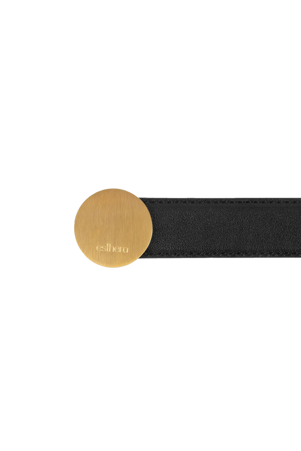 Signature belt preto e dourado