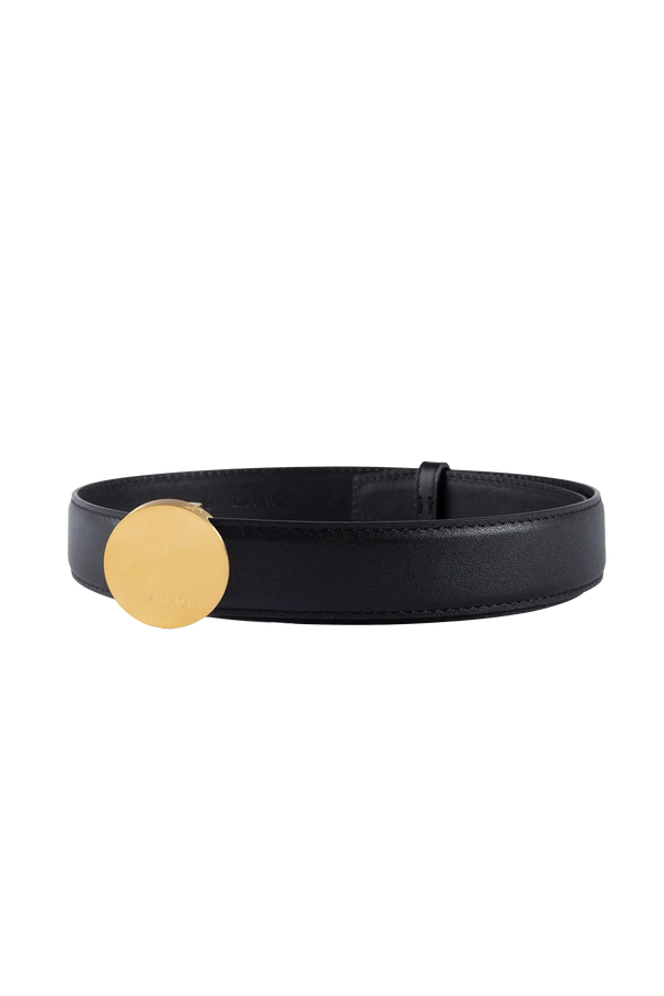 Signature belt preto e dourado