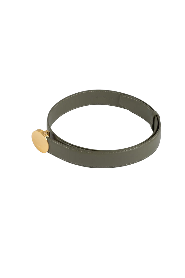 Signature belt sage green e dourado