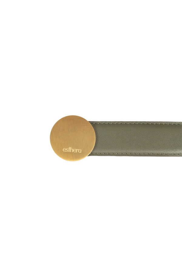 Signature belt sage green e dourado