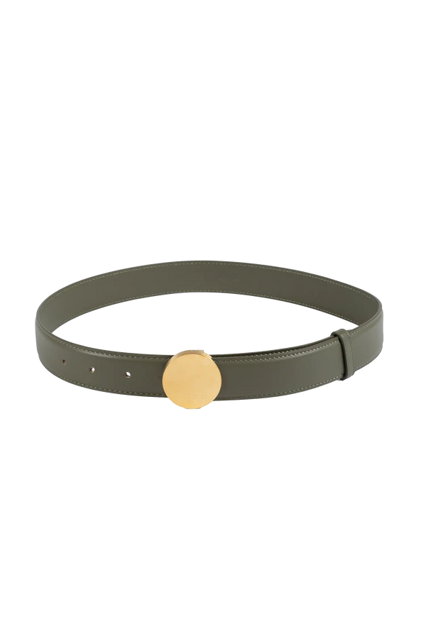 Signature belt sage green e dourado