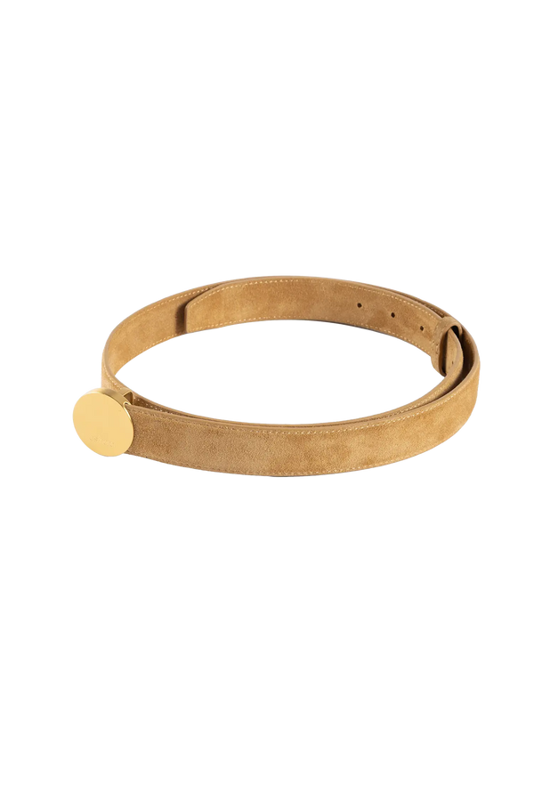 Signature camurça marrom e dourado