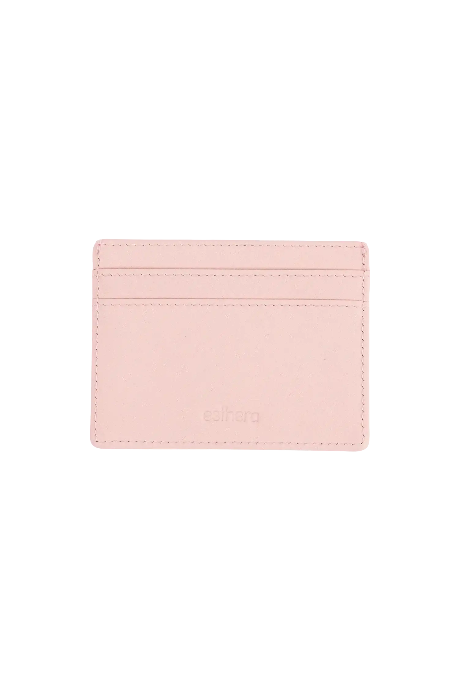 Carteira em couro legítimo na cor rosa com compartimentos funcionais de fácil acesso para dinheiro e cartões, estética minimalista e moderna, ideal para otimizar o espaço na bolsa de forma prática e estilosa.
