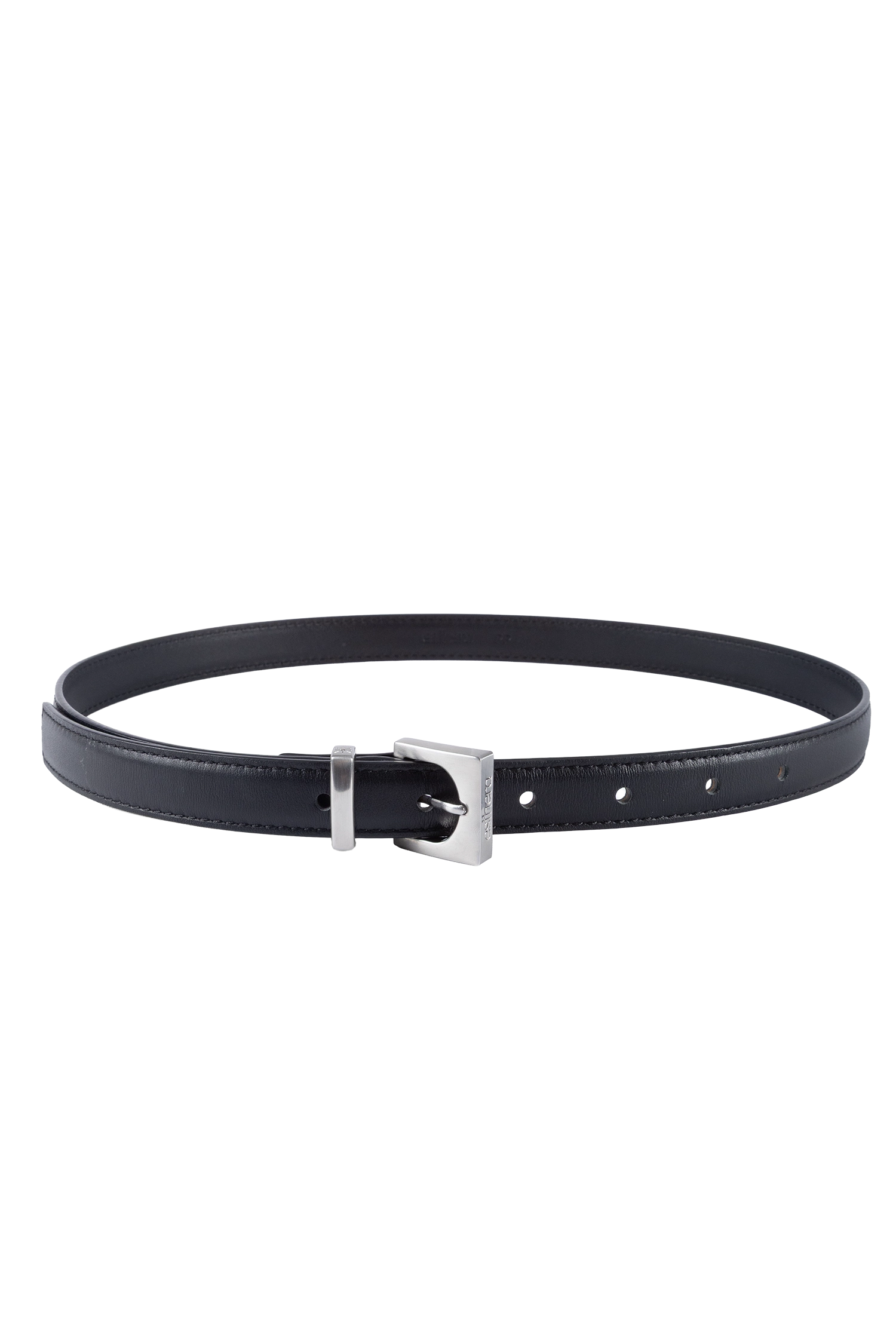 Cube silver-buckle belt preto 35mm