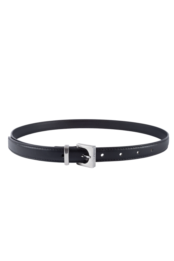 Cube silver-buckle belt preto 35mm