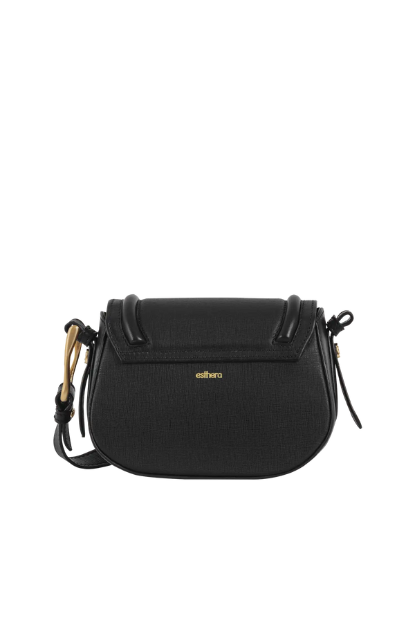 Bolsa de ombro em couro legítimo na cor preta com fechamento seguro e alça ajustável confortável, design sofisticado e funcional ideal para o dia a dia.