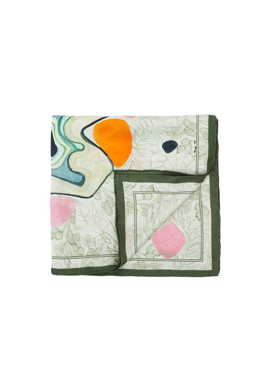 Lenço 50 jardim modernista verde