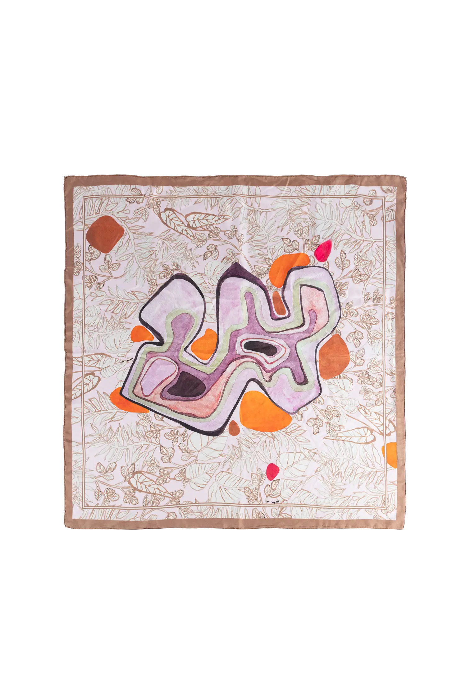 Lenço 90 jardim modernista rosa