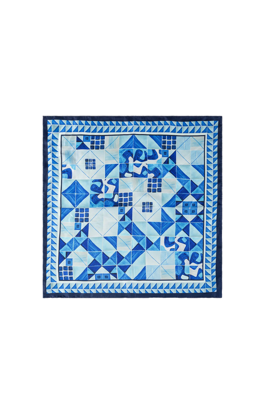 Lenço 50 painel modernista azul
