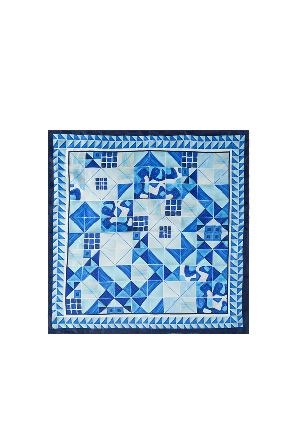 Lenço 50 painel modernista azul