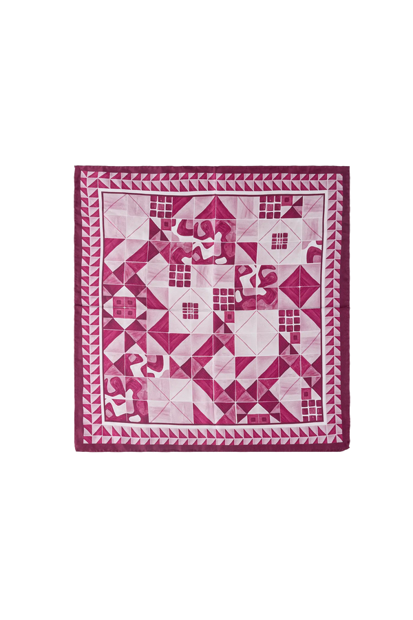 Lenço 50 painel modernista rosa