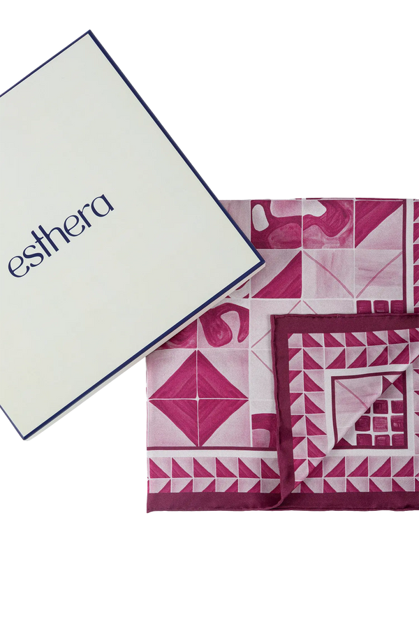 Lenço 50 painel modernista rosa