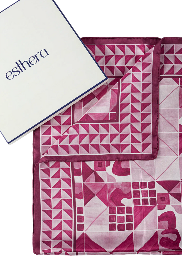 Lenço 90 painel modernista rosa