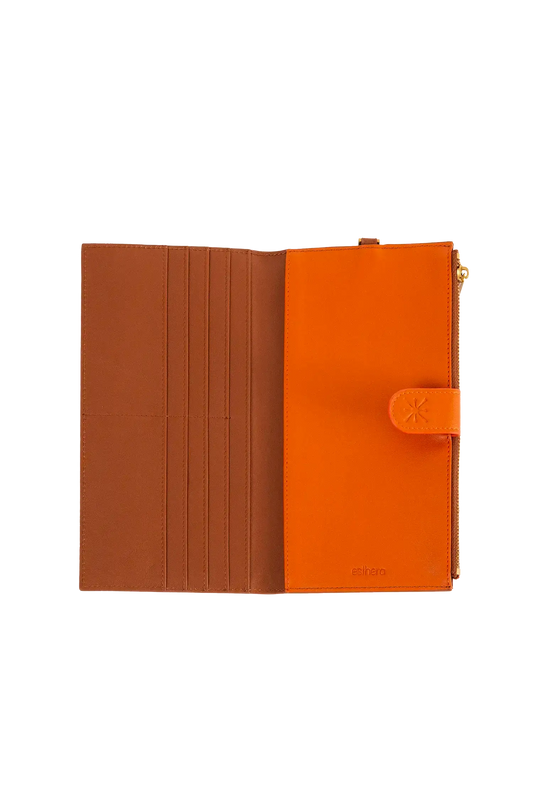 Passport holder marrom e laranja