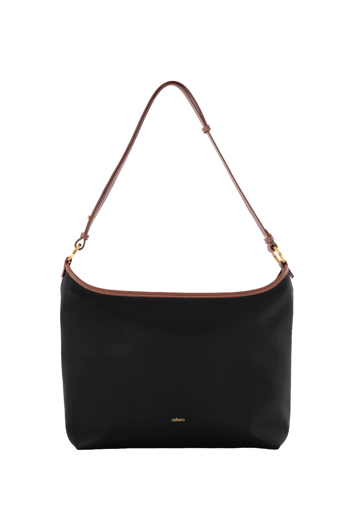 Bolsa de ombro em couro legítimo na cor preta com fechamento seguro e alça ajustável confortável, design sofisticado e funcional ideal para o dia a dia.
