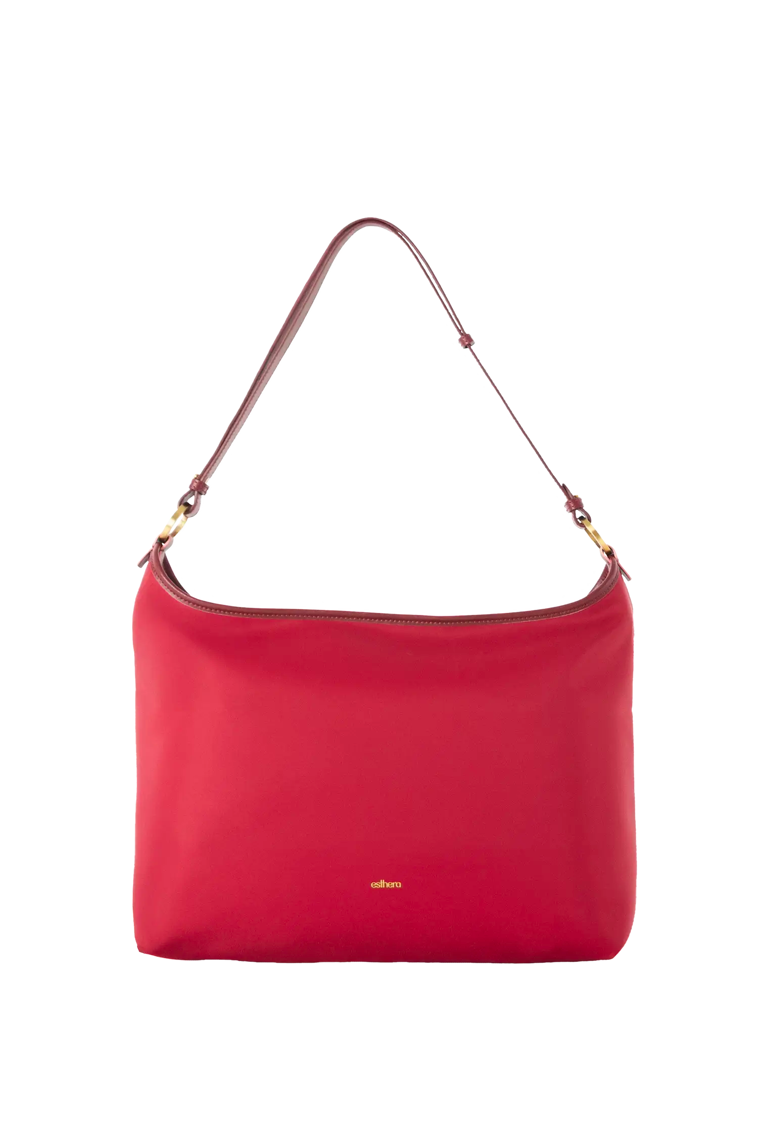 Bolsa de ombro em couro legítimo na cor vermelha merlot com fechamento seguro e alça ajustável confortável, design sofisticado e funcional ideal para o dia a dia.