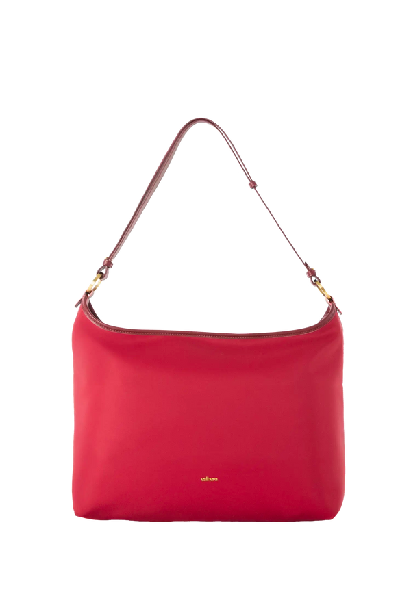 Bolsa de ombro em couro legítimo na cor vermelha merlot com fechamento seguro e alça ajustável confortável, design sofisticado e funcional ideal para o dia a dia.