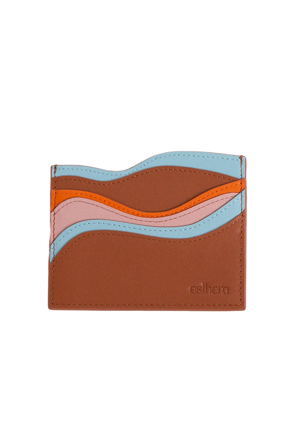 Waves card holder marrom