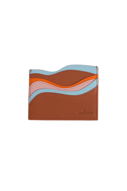 Waves card holder marrom