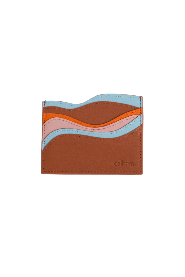 Waves card holder marrom